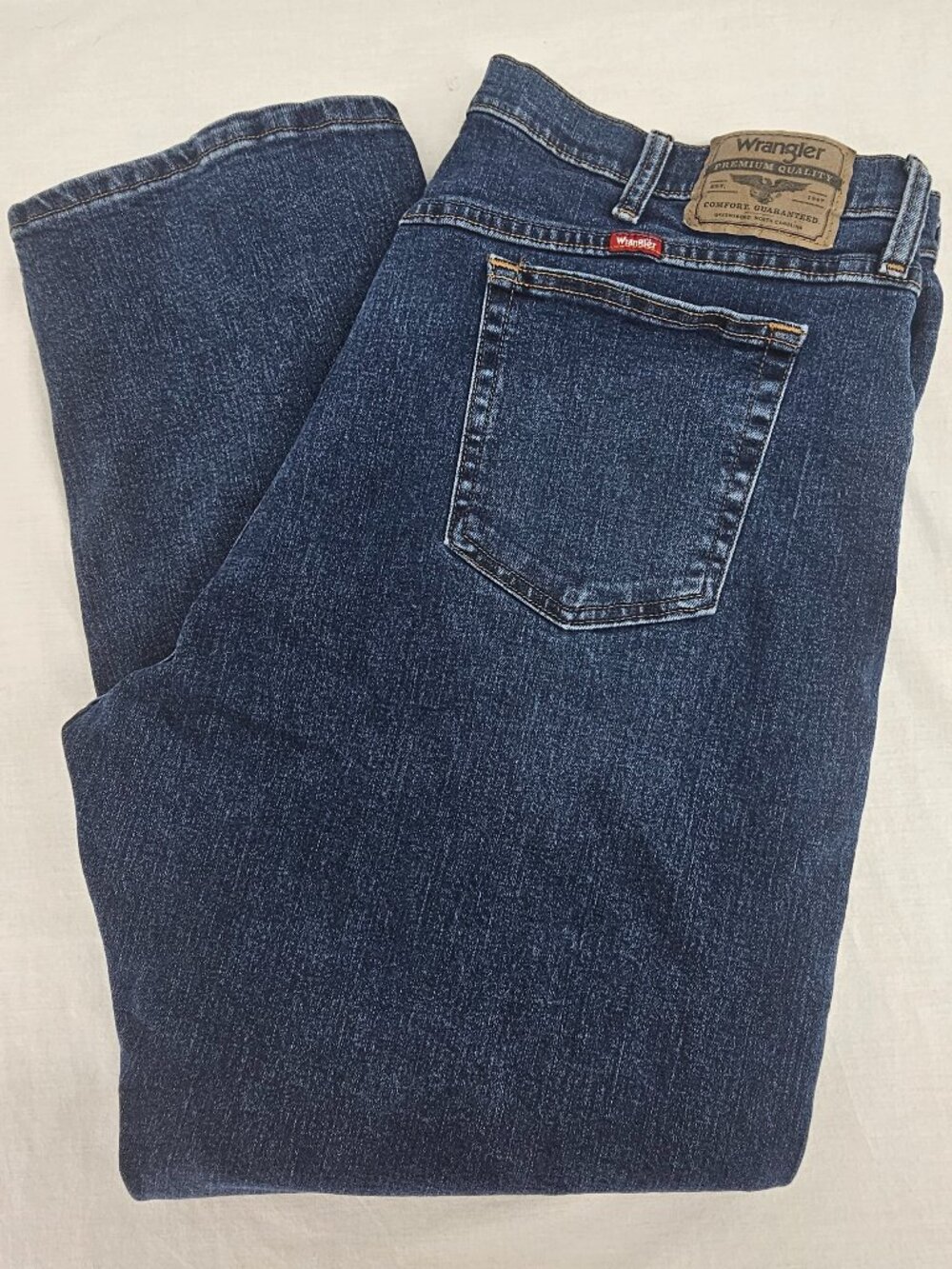 Wrangler Five Star Premium Regular Fit Dark Whisker Wash Flex Jean Men's 40x29